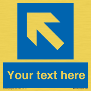 Custom Mandatory directional sign, blue arrow up and left